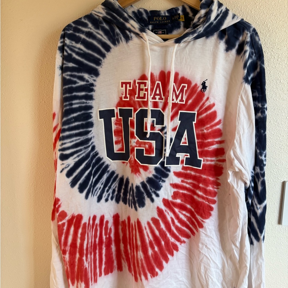 Ralph Lauren Team USA Navy and White Hoodie